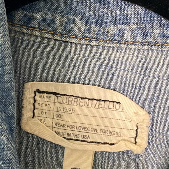 Current/Elliott Denim Utility Shirt Miner sz 0 - Picture 2 of 7